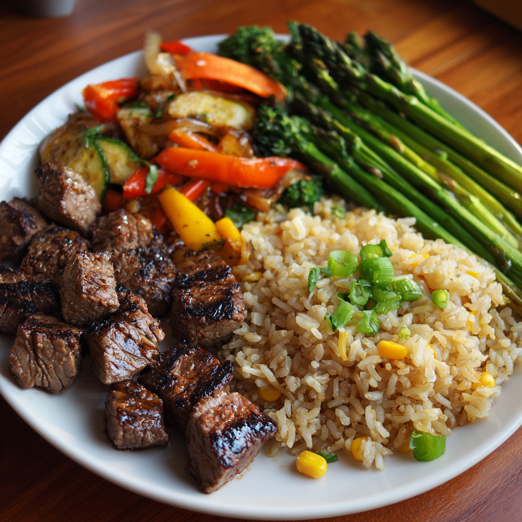 *Hibachi Steak meal prep - Mother of Macros