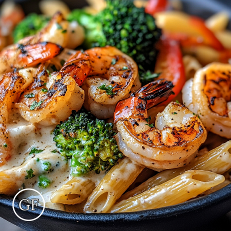 *Shrimp Alfredo Primavera meal prep - Mother of Macros