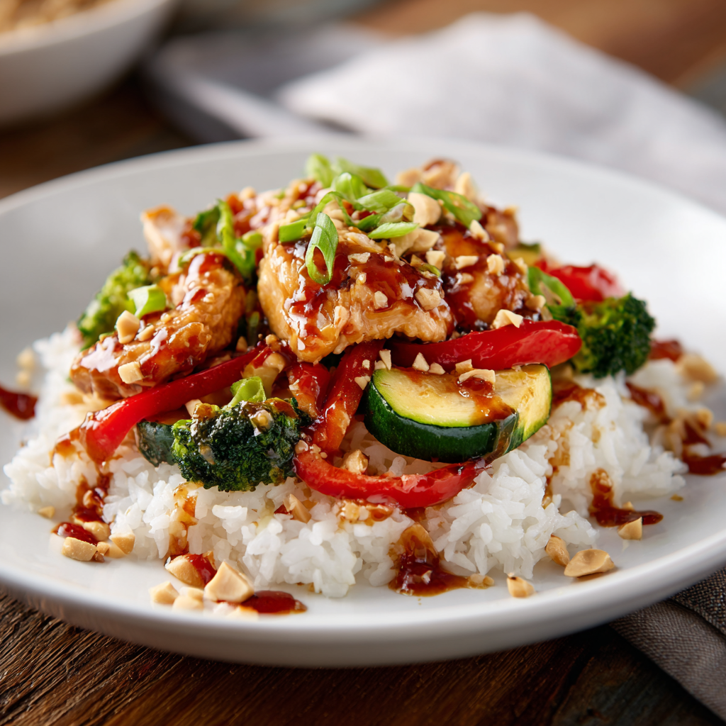 *Kung Pao Chicken meal prep - Mother of Macros