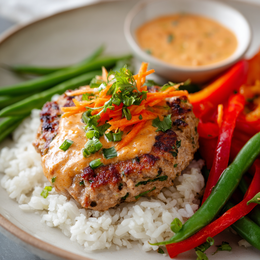 *Thai Turkey Burger meal prep - Mother of Macros