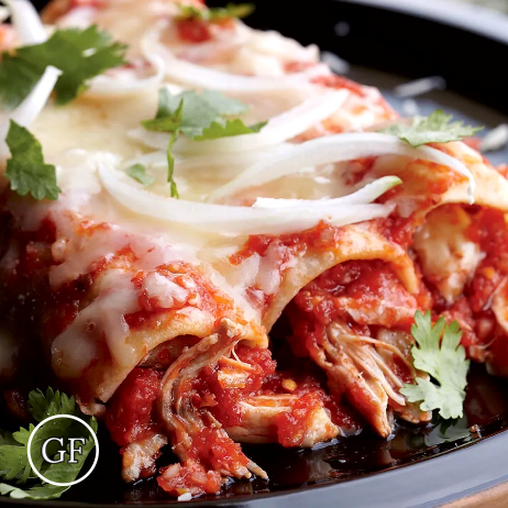 Chicken Enchiladas Rojas meal prep - Mother of Macros