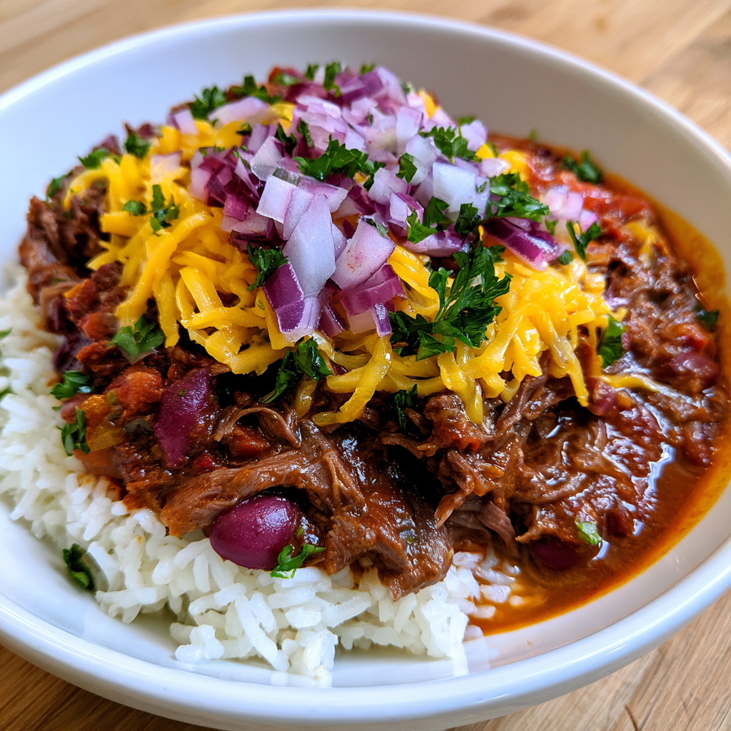 *Low & Slow Shredded Beef Chili meal prep - Mother of Macros