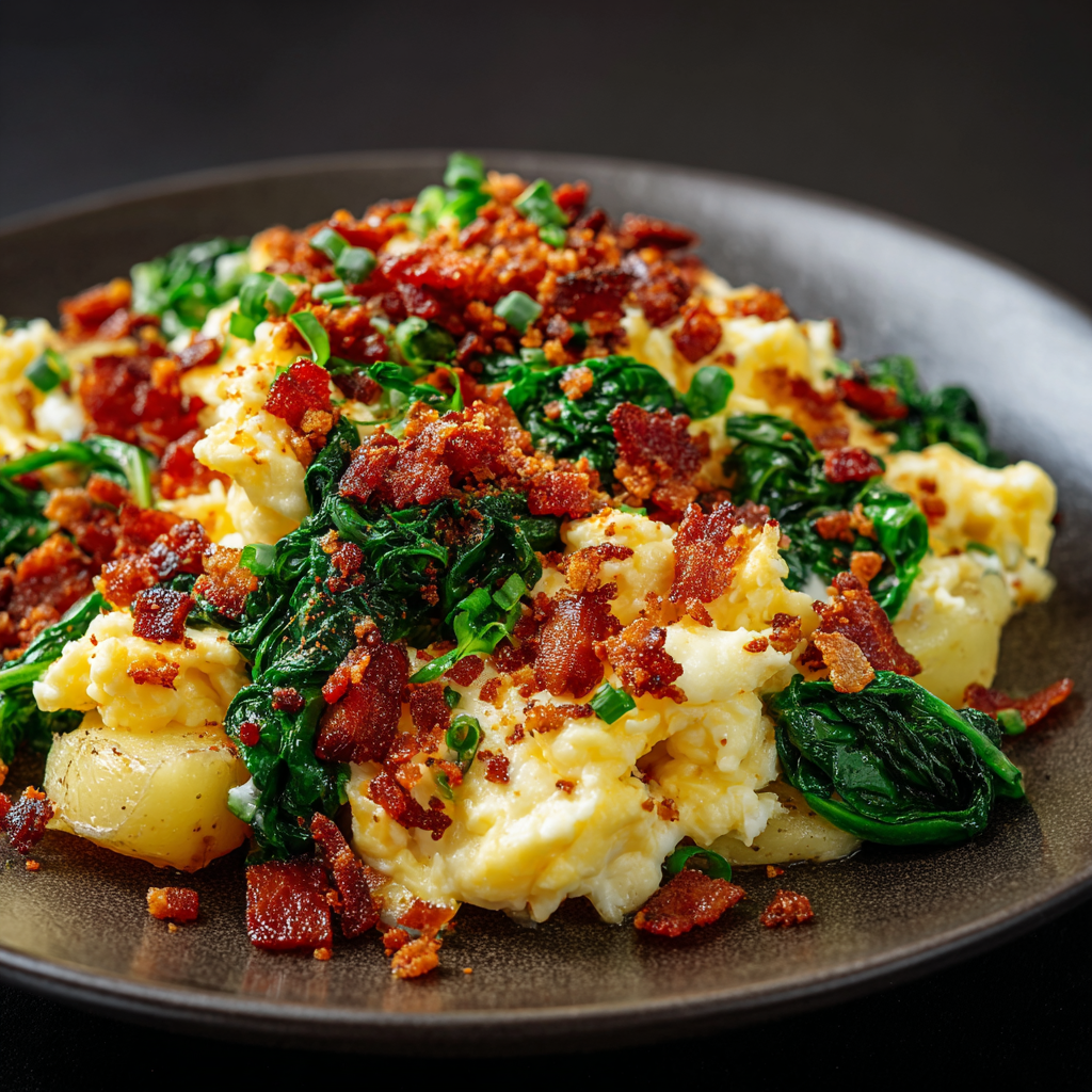 *Bacon Spinach Breakfast Scramble meal prep - Mother of Macros