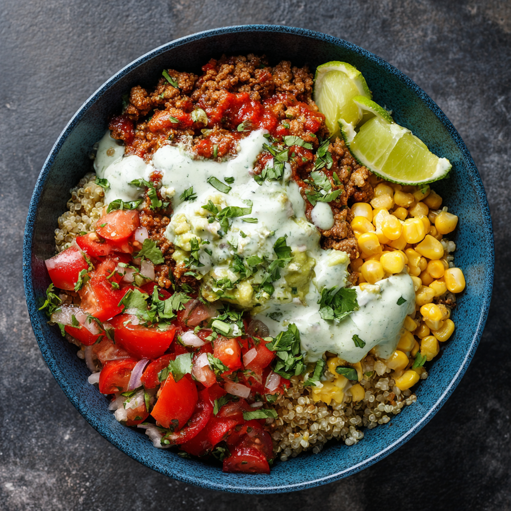 *Southwest Taco Turkey Bowl meal prep - Mother of Macros