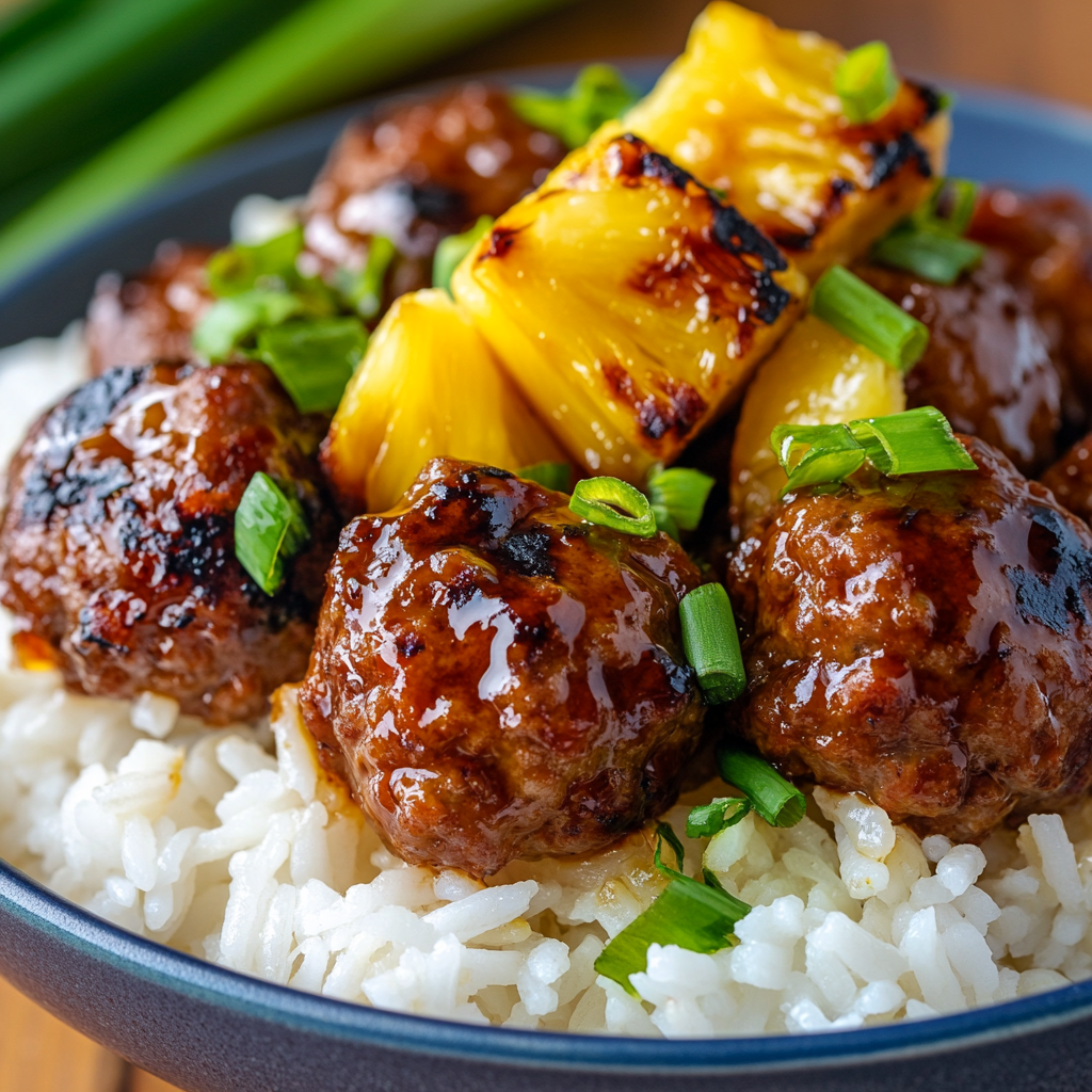 Sweet & Spicy Hawaiian Meatballs meal prep - Mother of Macros