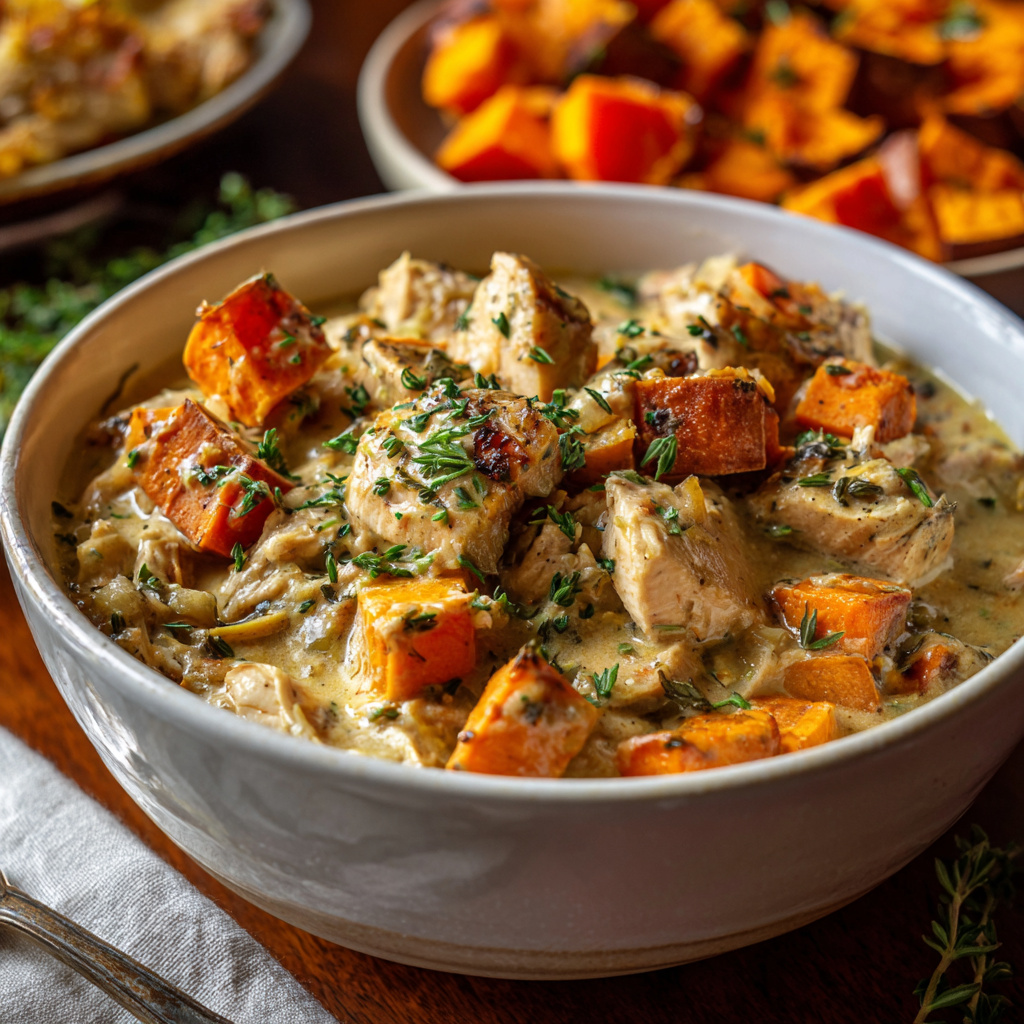 *Harvest Turkey & Sweet Potato Pot Pie meal prep - Mother of Macros