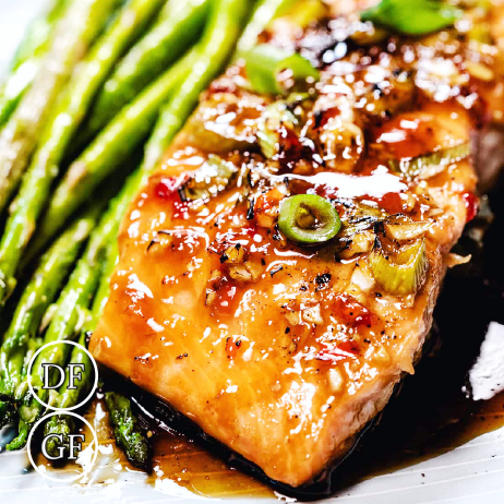 Honey Sriracha Salmon meal prep - Mother of Macros