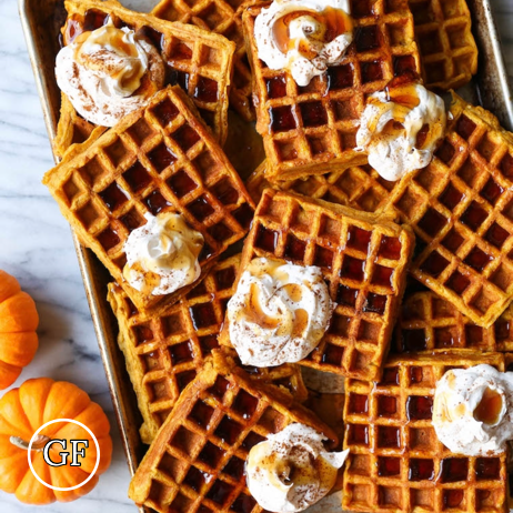 Pumpkin Spice Protein Waffles meal prep - Mother of Macros