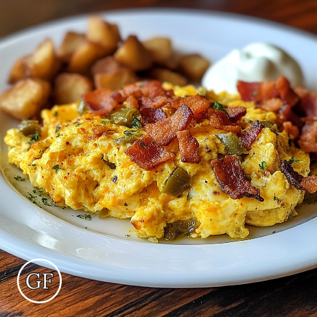 *Bacon Green Chile Cheddar Scramble Image