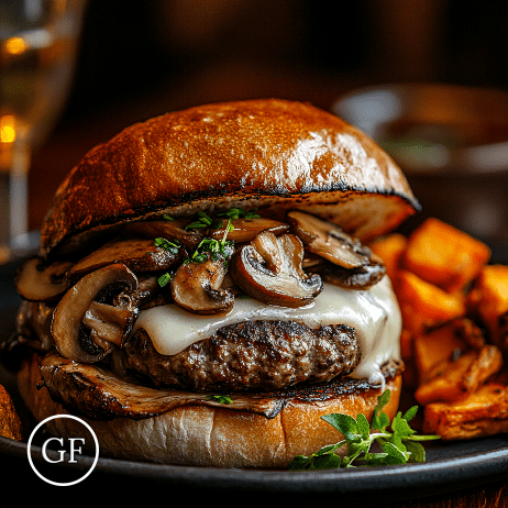 *Mushroom Swiss Burger meal prep - Mother of Macros