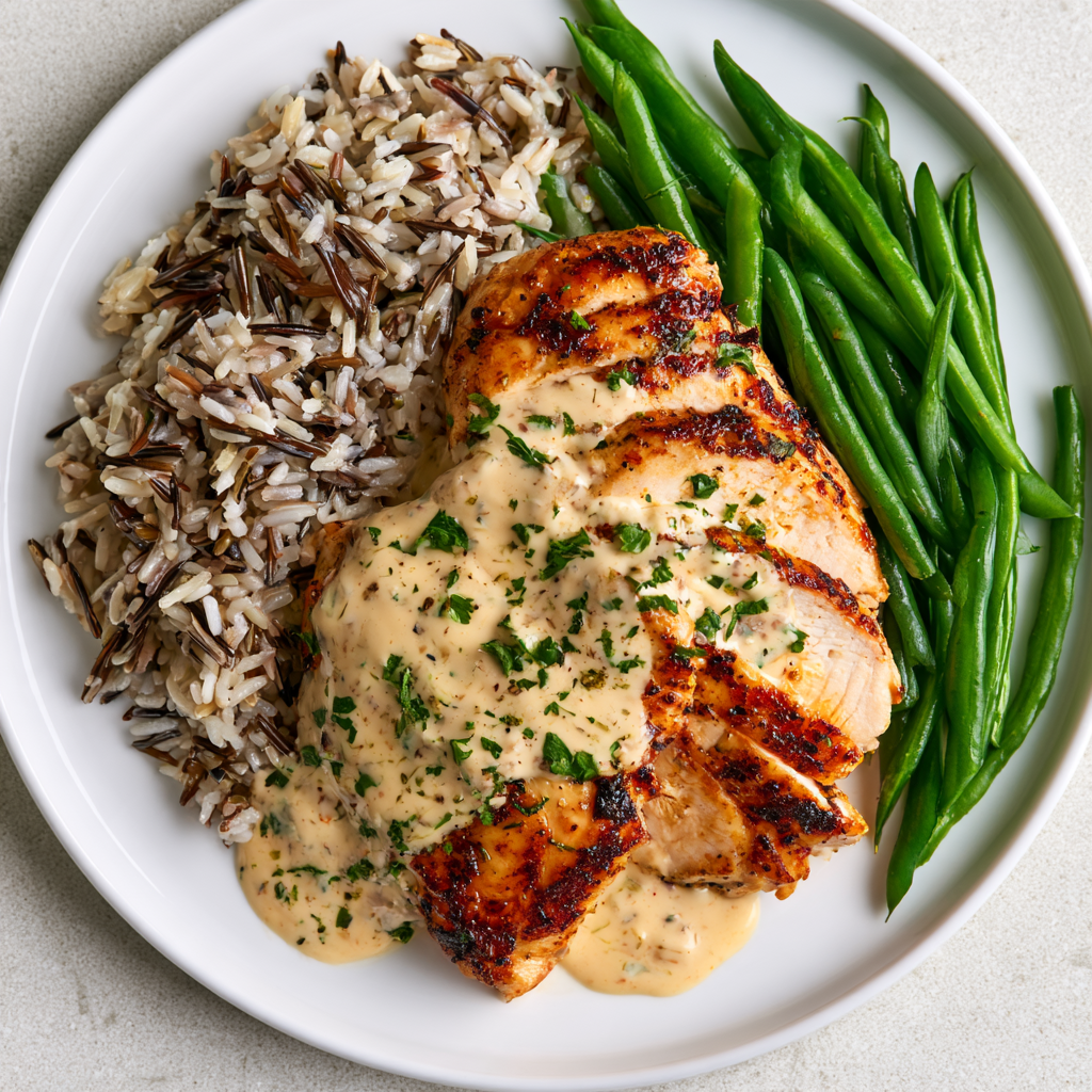 Creamy Garlic Parmesan Chicken & Wild Rice