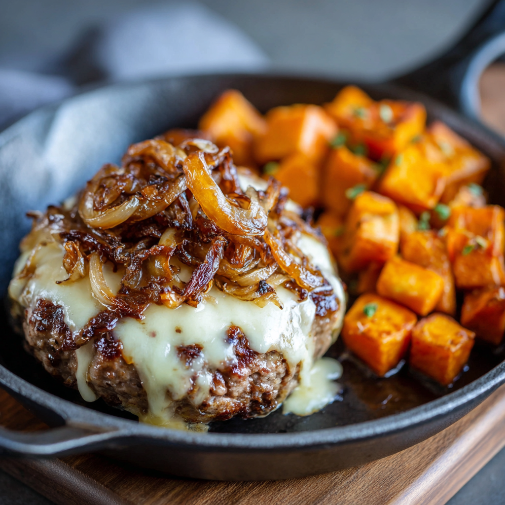 *French Onion Burger meal prep - Mother of Macros