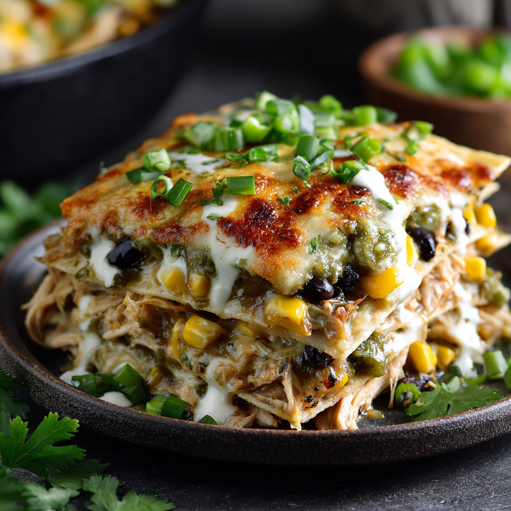 *Texas - Style Chicken Tortilla Stack meal prep - Mother of Macros