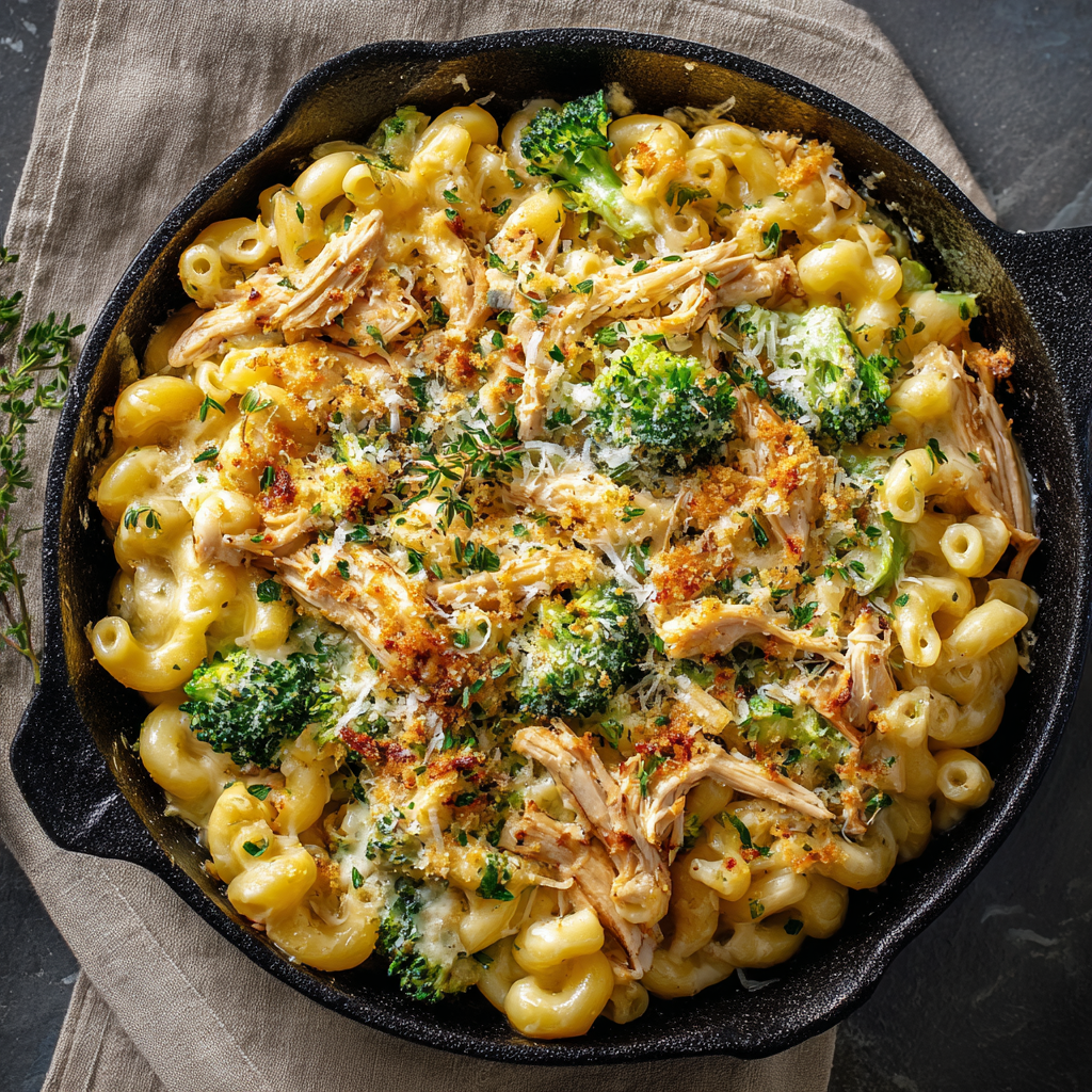 *Cheesy Broccoli & Chicken Pasta Image