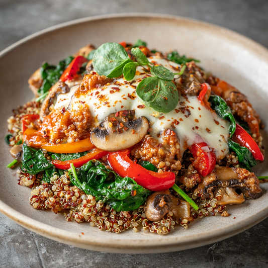 *Lower Carb Pizza Bowl meal prep - Mother of Macros