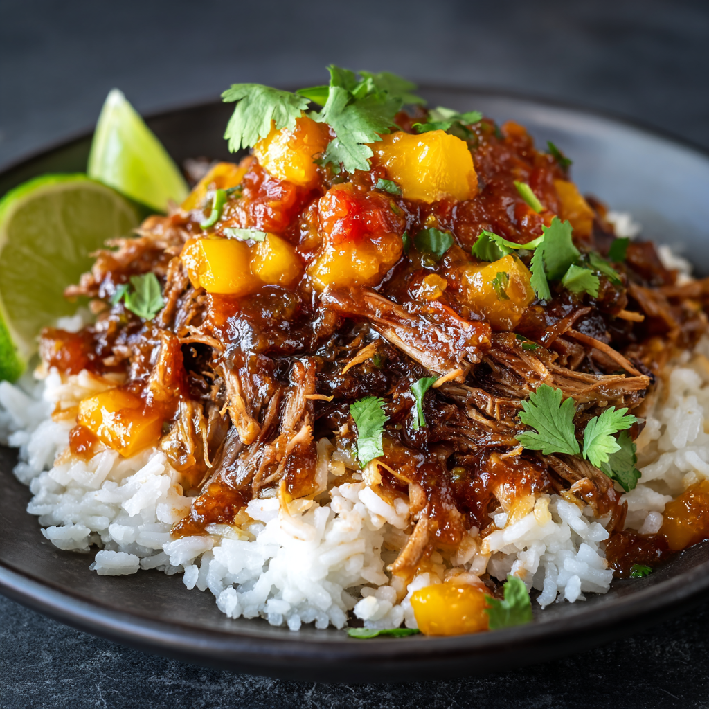 *Peach Picante Pulled Pork