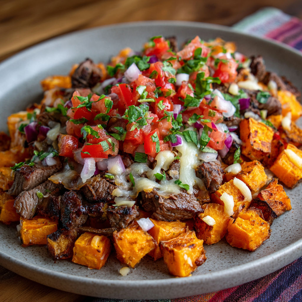 *Loaded Steak Fajita Bowl meal prep - Mother of Macros