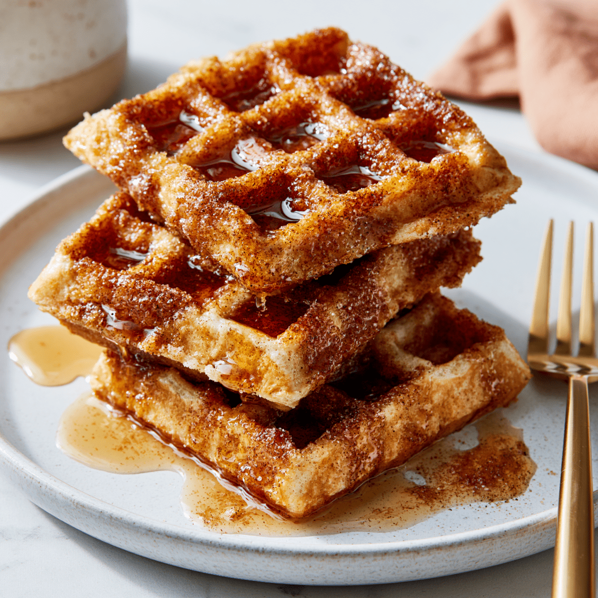 *Churro Protein Waffles meal prep - Mother of Macros