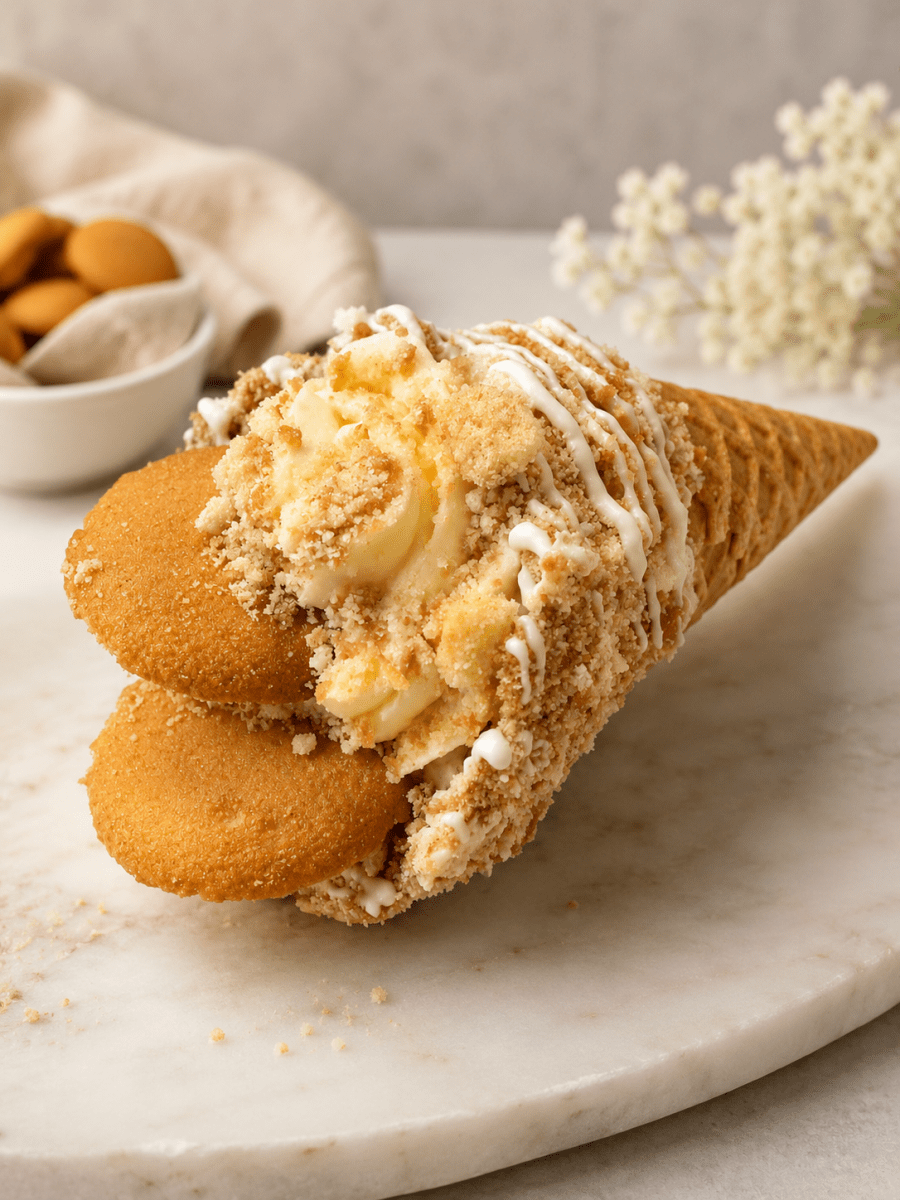 Clean Cheatz: Banana Pudding Dessert Cone meal prep - Mother of Macros