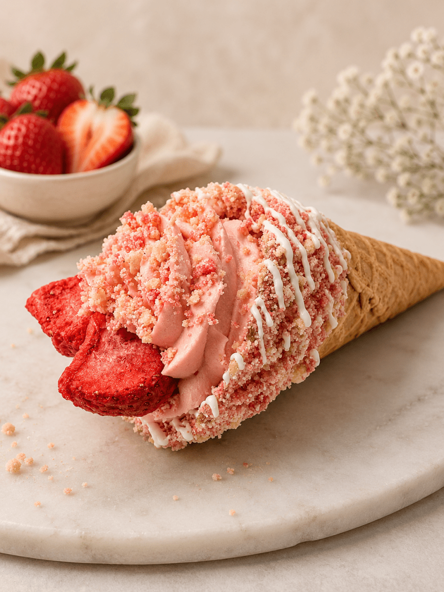 Clean Cheatz: Strawberry Shortcake Dessert Cone meal prep - Mother of Macros
