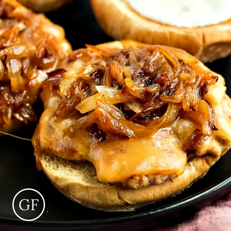 Caramelized Onion Gouda Burger