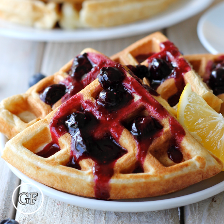 Lemon Blueberry Protein Waffle