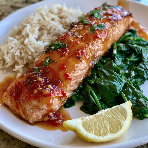 Sweet Thai Chili Salmon meal prep - Mother of Macros