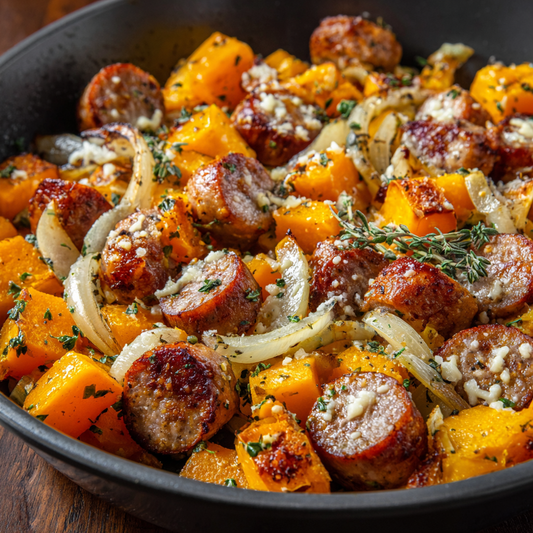 *Unstuffed Sausage & Butternut Squash Bowl meal prep - Mother of Macros