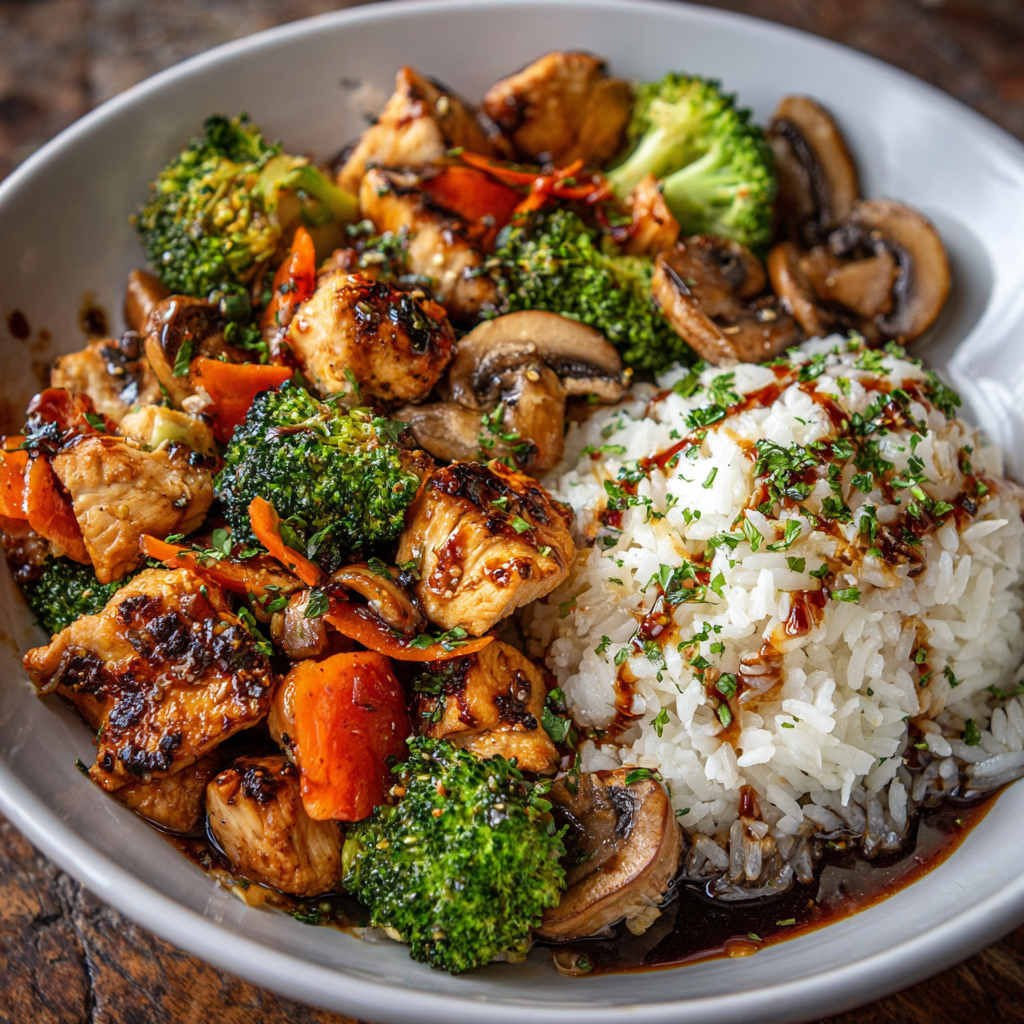 *Hibachi Chicken & Vegetables meal prep - Mother of Macros