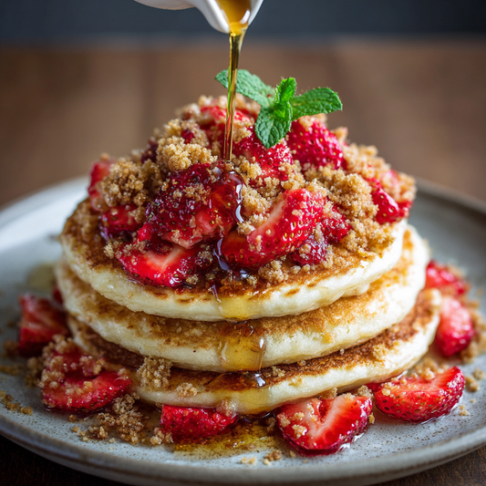 Strawberry Blonde Protein Pancakes Entree