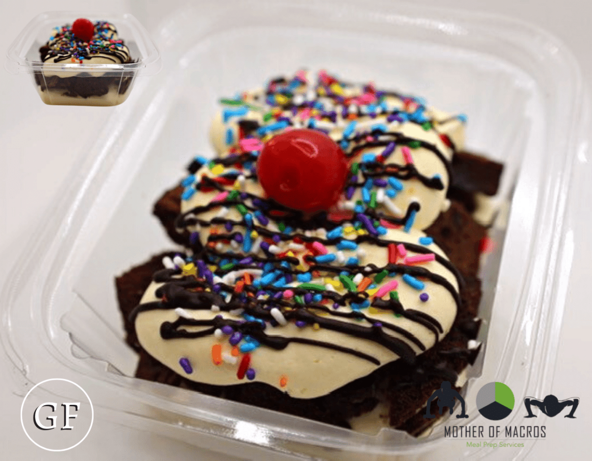 Clean Cheatz Brownie Sundae Parfait meal prep - Mother of Macros